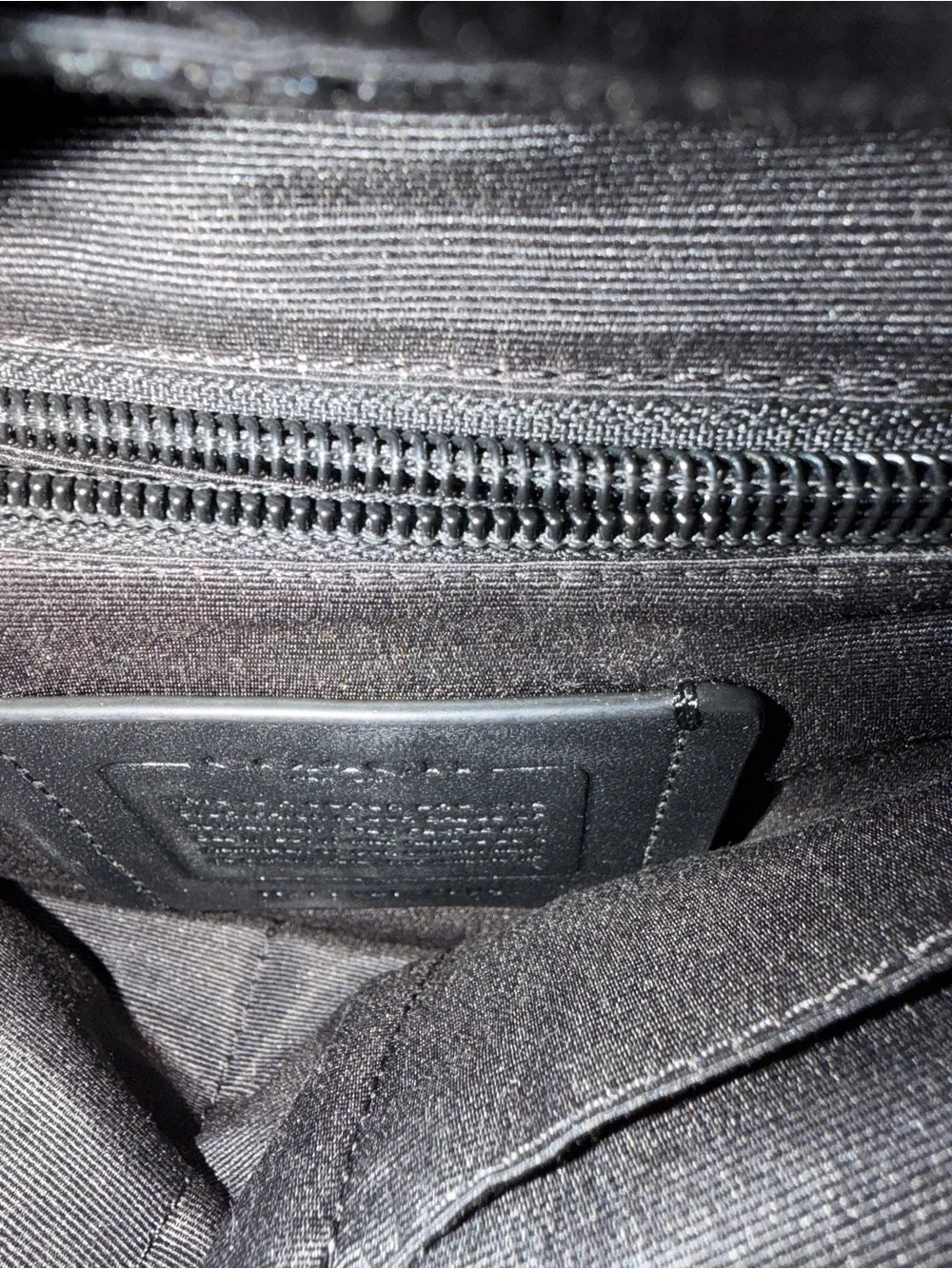 Coach Men's Black Briefcase with Tan Signature Trim